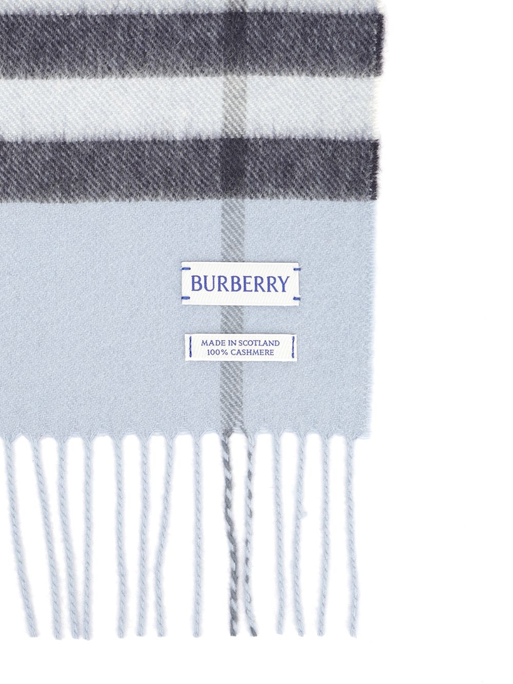 Burberry Cashmere Check Scarf Scarves And Foulards - Light blue | 4de7ed890315b35ef86c11862b5243525eecbdd3