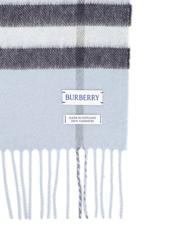 Burberry Cashmere Check Scarf Scarves And Foulards - Light blue | 4de7ed890315b35ef86c11862b5243525eecbdd3
