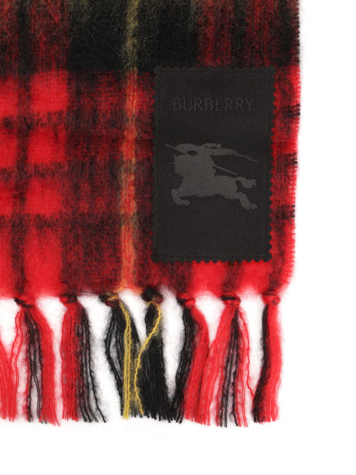 Burberry Check Wool And Mohair Scarf Scarves And Foulards - Red | 92979c16d1923eafaf62d6f7773dc41f34386ff7