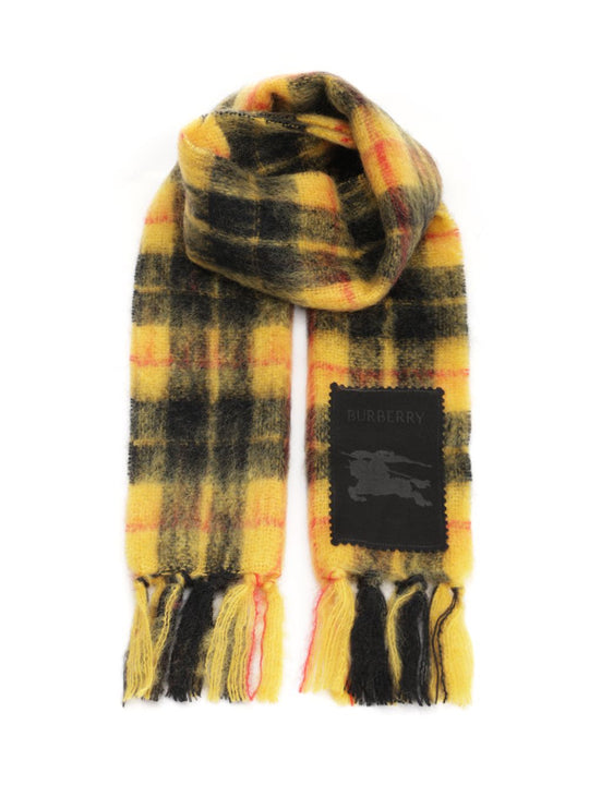 Check Wool And Mohair Scarf Scarves And Foulards Yellow