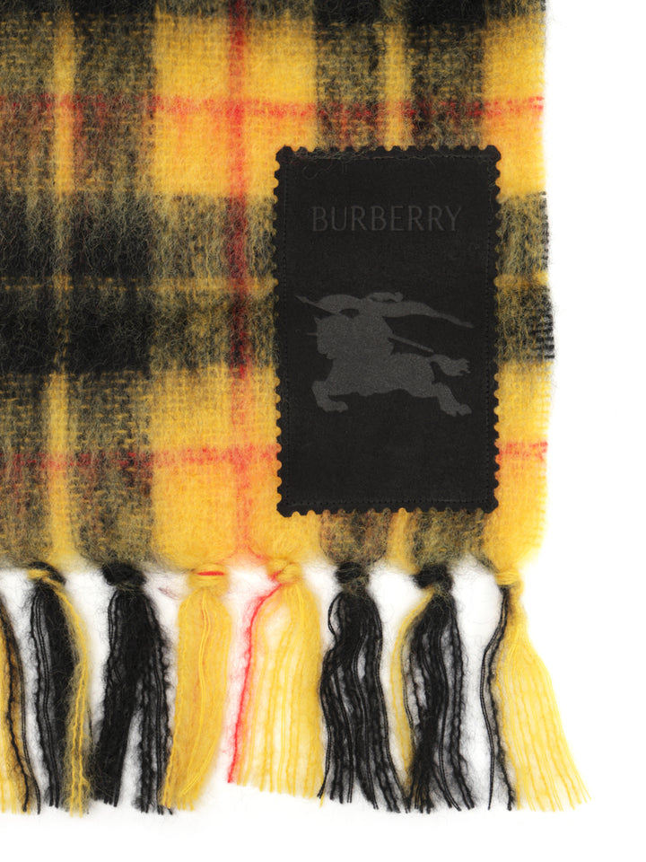 Burberry Check Wool And Mohair Scarf Scarves And Foulards - Yellow | 1dce95d843d27e42b586b43360385cddc29bbf97