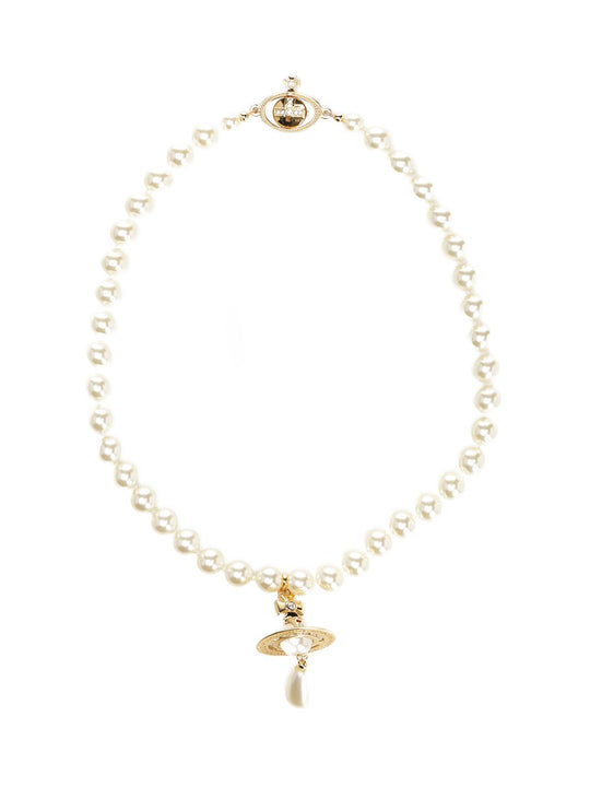 One Row Pearl Drop Choke Jewelry Gold