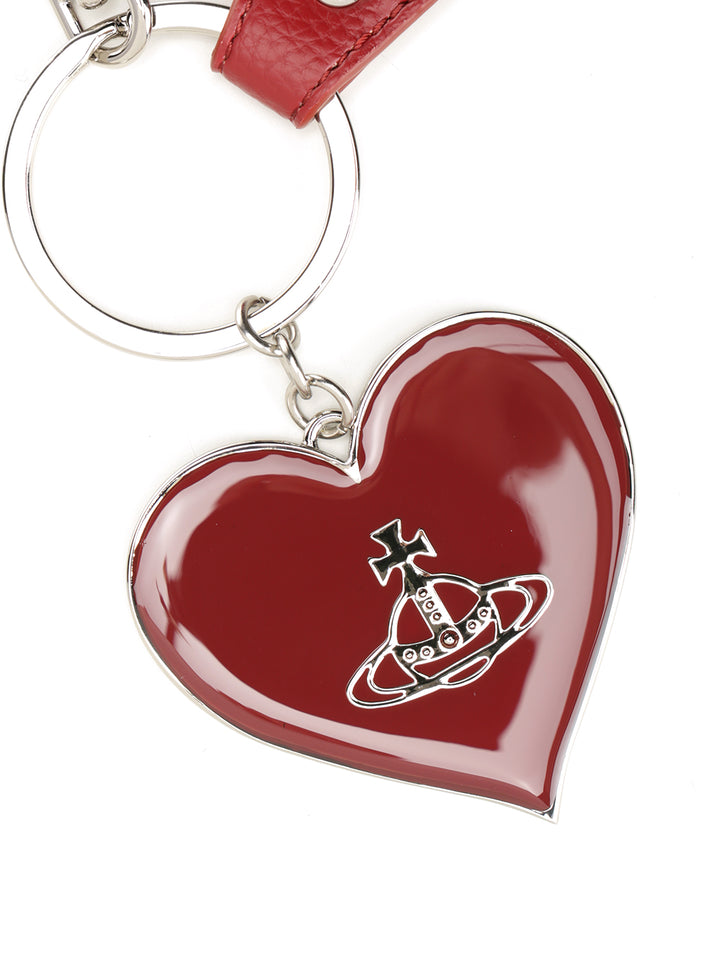 Vivienne Westwood Mirror Heart Keychain Keyrings - Red | 55678477a7deba7cfba90ec35373988149a77f92