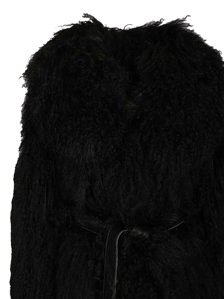 Numero Otto Mongolian Coat Coats - Black | 0d21d22c543616279d8d4a69f0255a1a48cd1791