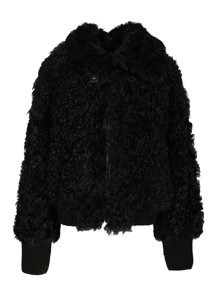 Numero Otto Shearling Bomber Jacket Coats - Black | 08b3a7a667713c5162caaae114a3c5bfee086243