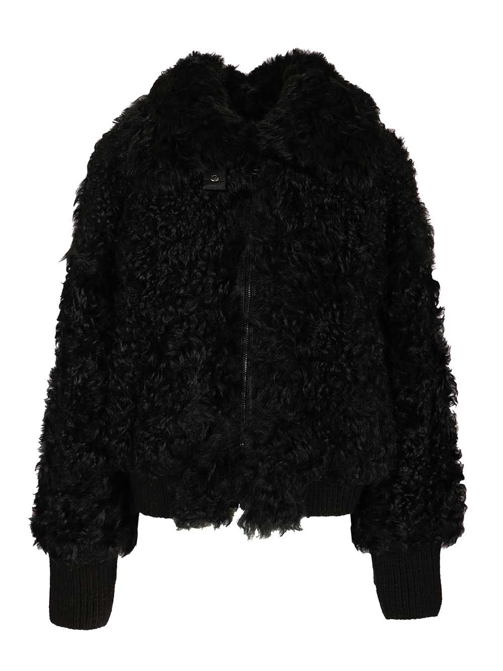 Numero Otto Shearling Bomber Jacket Coats - Black | 08b3a7a667713c5162caaae114a3c5bfee086243