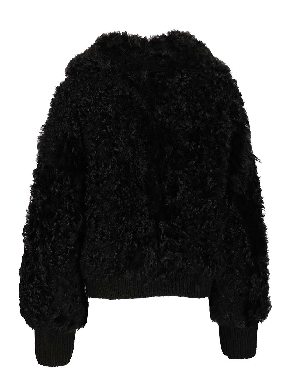 Numero Otto Shearling Bomber Jacket Coats - Black | 175d29ee8d3343ea931921458d9efab98aeaa378