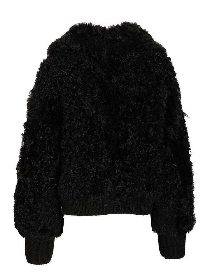Numero Otto Shearling Bomber Jacket Coats - Black | 175d29ee8d3343ea931921458d9efab98aeaa378