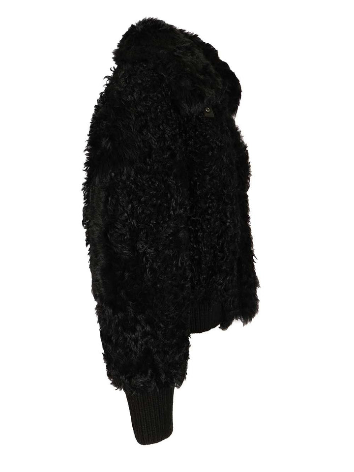 Numero Otto Shearling Bomber Jacket Coats - Black | 26ce7b4d088581d002d11e98b78447cef1d38045