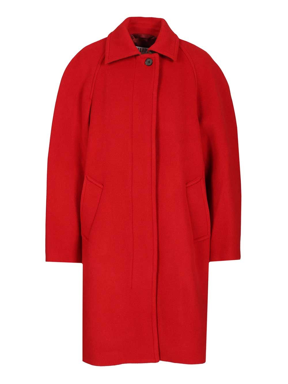 Filippa K Cocoon Coat Coats - Red | 18ea909428ebeb2aaa2f56e736d31efd8e9ce898