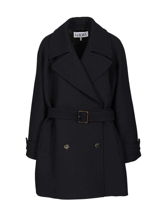 Double-Breasted Coat Coats Blue
