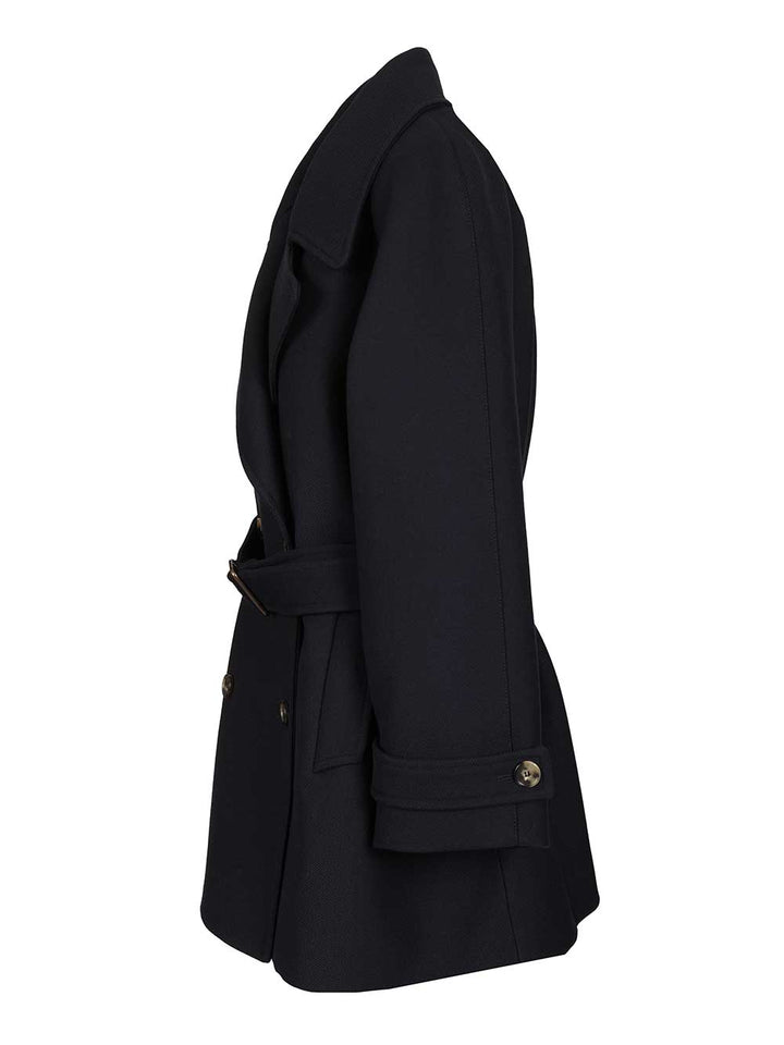 Loewe Double-Breasted Coat Coats - Blue | 48fdefd3aceb992d4f35415f5d38428fc4959b15