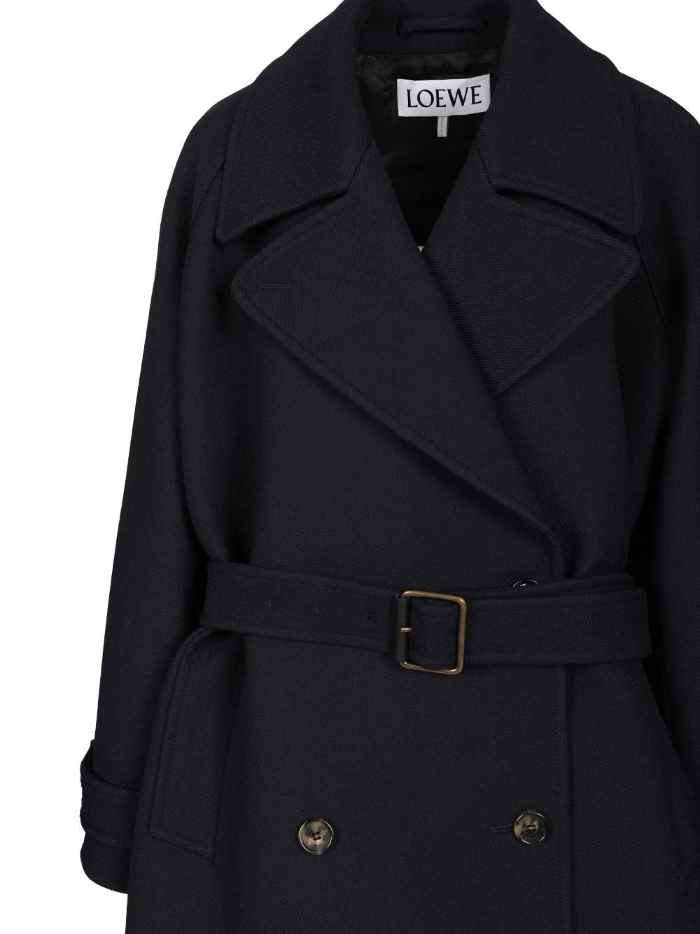Loewe Double-Breasted Coat Coats - Blue | 5ced1c8cfcc2bc041fab63aacead50a258477247