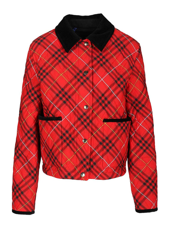 Quilted Cropped Jacket Jackets Red