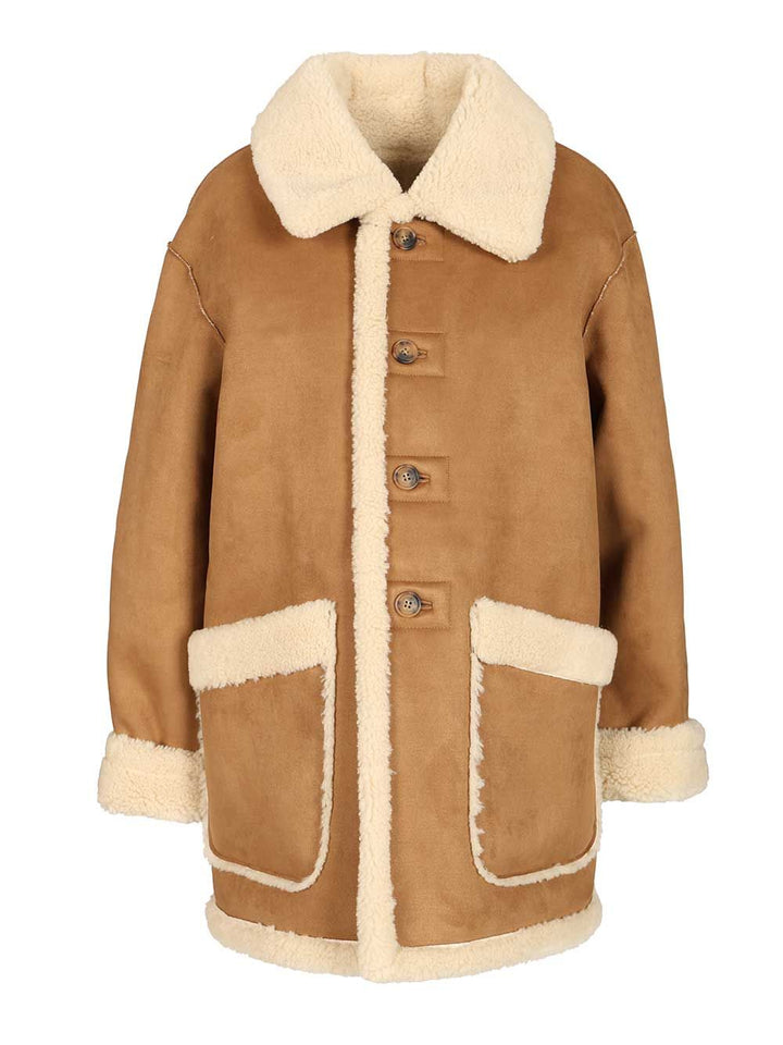 Dunst Unisex Reversible Shearling Jacket Coats - Beige | b0a9e1c8c64f24addbf402685b8cbfa7c4df27c0