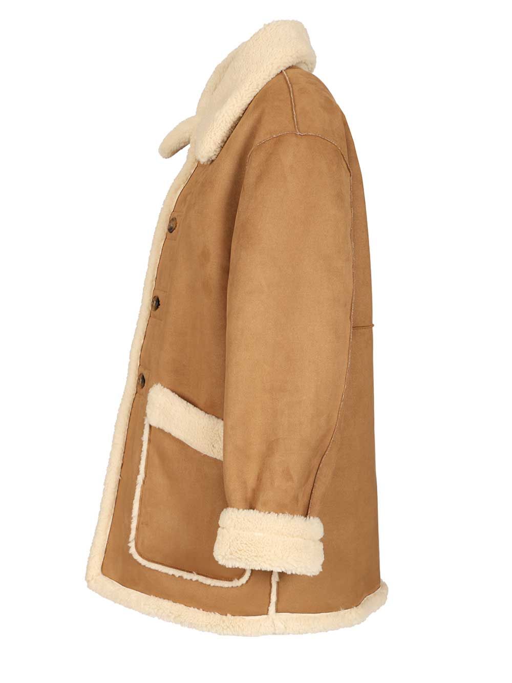 Dunst Unisex Reversible Shearling Jacket Coats - Beige | 78ebd5da02cc8f8455bfb0033beb2f5a5f8e57d8