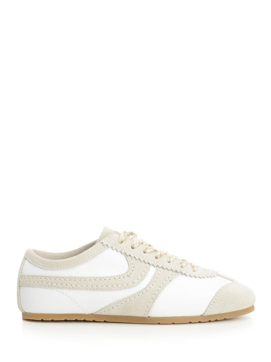 Leather And Suede Sneakers White