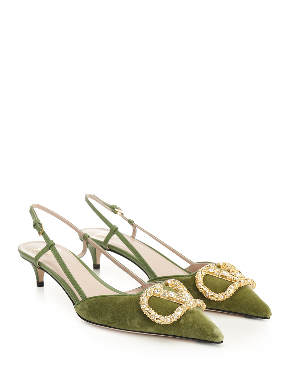 Valentino Garavani Velvet Slingback Pumps - Green | 1a92e047cb0d56379d645b9dfa4e3e4765928087