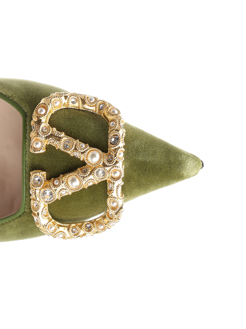 Valentino Garavani Velvet Slingback Pumps - Green | f71b2ec76fb2dd6d05d1af0bb94b94fbcd40bf66