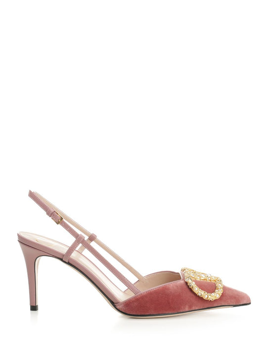 Vlogo 80 Slingback In Velvet Pumps Rose