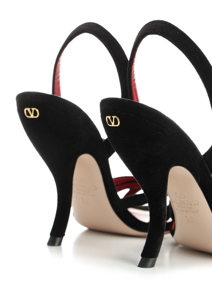 Valentino Garavani Fetishique Velvet Sandal Sandals - Black | 9d195ed9851ed8bed4bfcbbd5952f5c7de6ec3c4