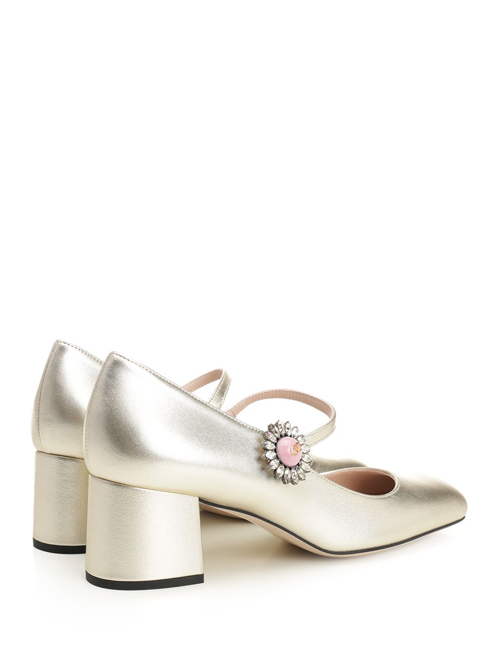Valentino Garavani Mary Jane In Silver-Plated Nappa Leather Pumps - Silver | 5b64fed12e5b31b0acac98c0f01988041366ea42