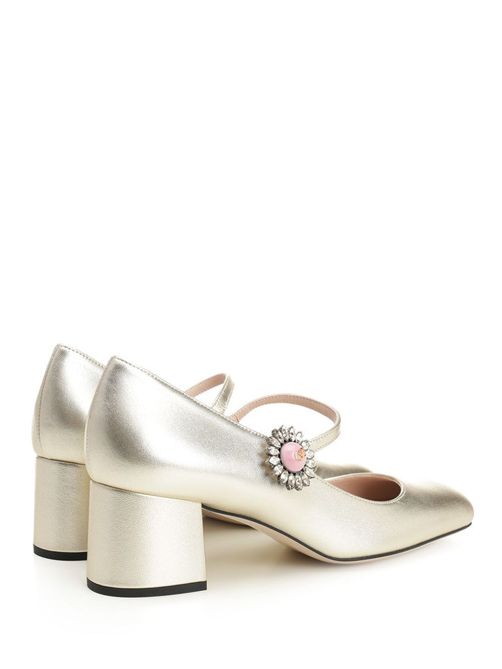 Valentino Garavani Mary Jane In Silver-Plated Nappa Leather Pumps - Silver | 5b64fed12e5b31b0acac98c0f01988041366ea42