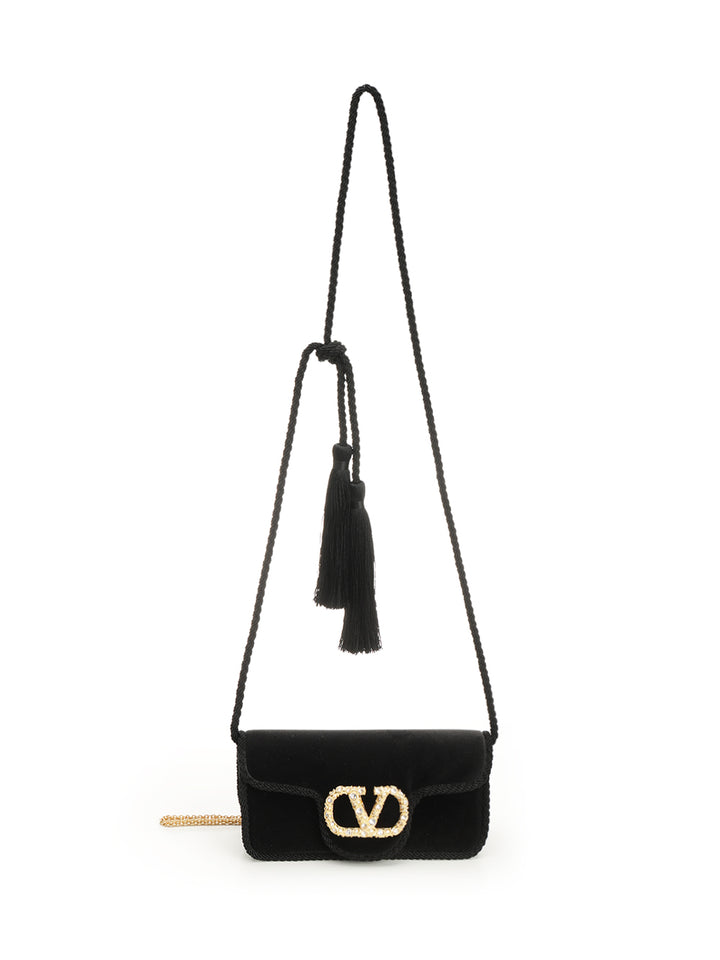 Valentino Garavani Locò Mini Velvet Clutch Clutches - Black | f8dfacf2382d5d00b8c3fbcdbe08ff0521813d56
