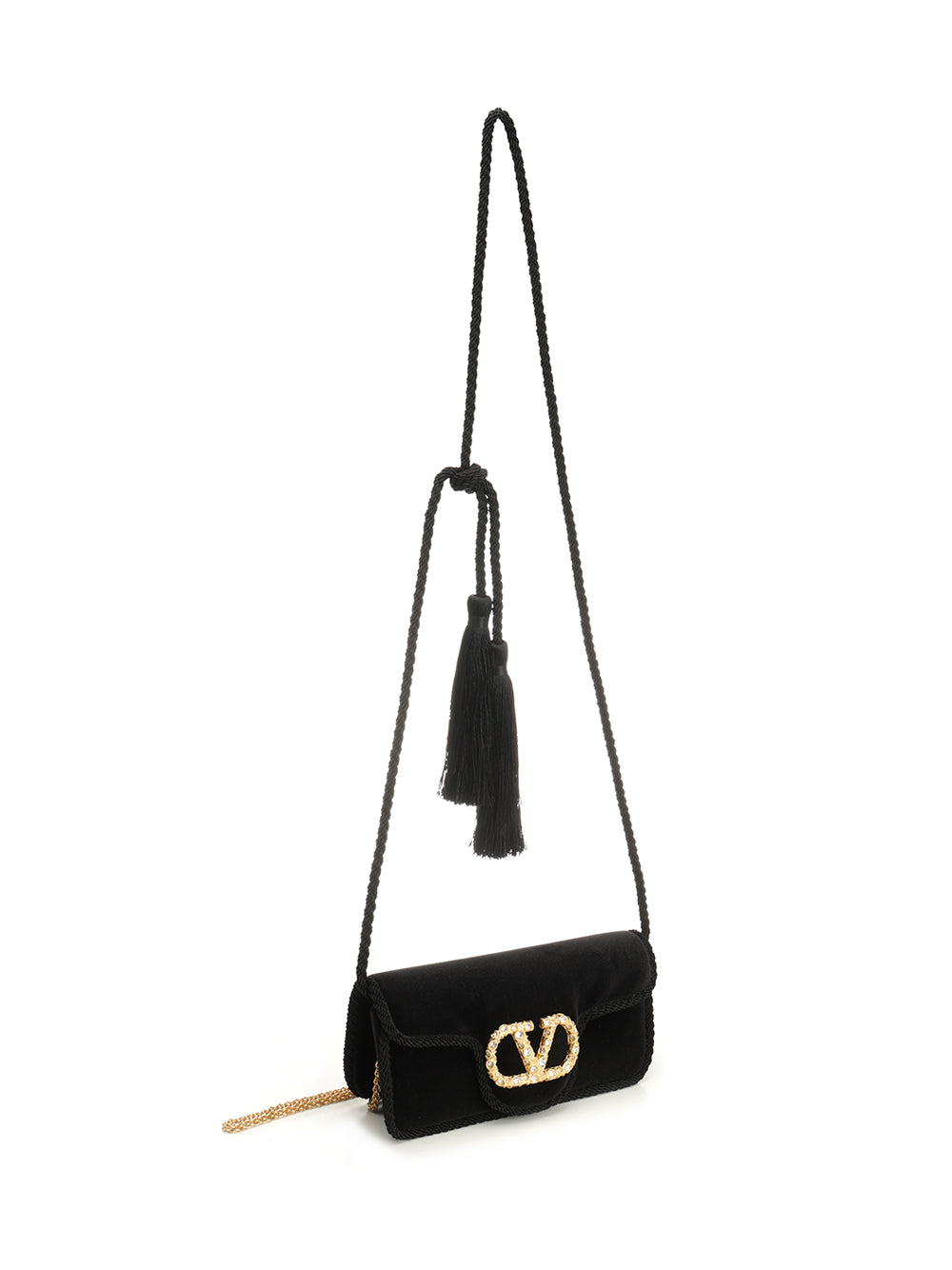 Valentino Garavani Locò Mini Velvet Clutch Clutches - Black | cedc246a1935eb867253d4dce347a05c50cfd310