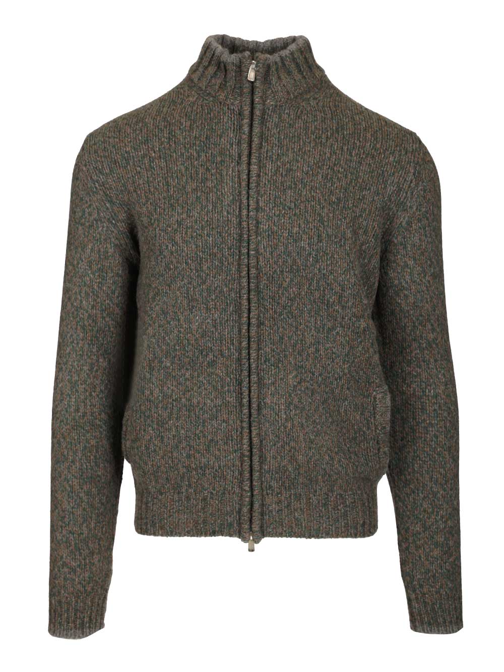 Fedeli Zip-Up Cardigan Knitwear - Green | de52e877c81451548217fa3531456547c546facf