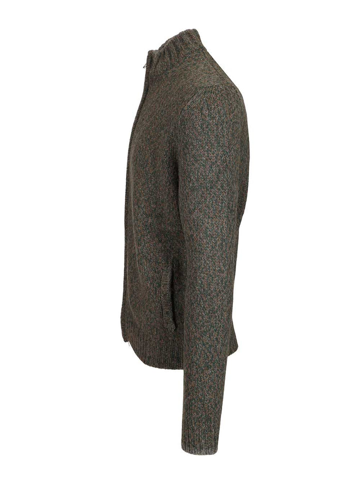 Fedeli Zip-Up Cardigan Knitwear - Green | 09027012fcfa8e295e4f9c759368671b109f9c26