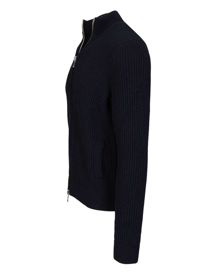 Fedeli Zip-Up Cardigan Knitwear - Blue | 1e68b6a0d9c8108145df87044a094a369e6cca39