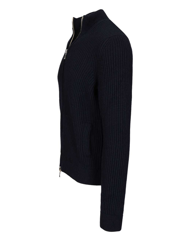 Fedeli Zip-Up Cardigan Knitwear - Blue | b51536baf3b26ca7e3ac8a6e6d9268a22a265d0f