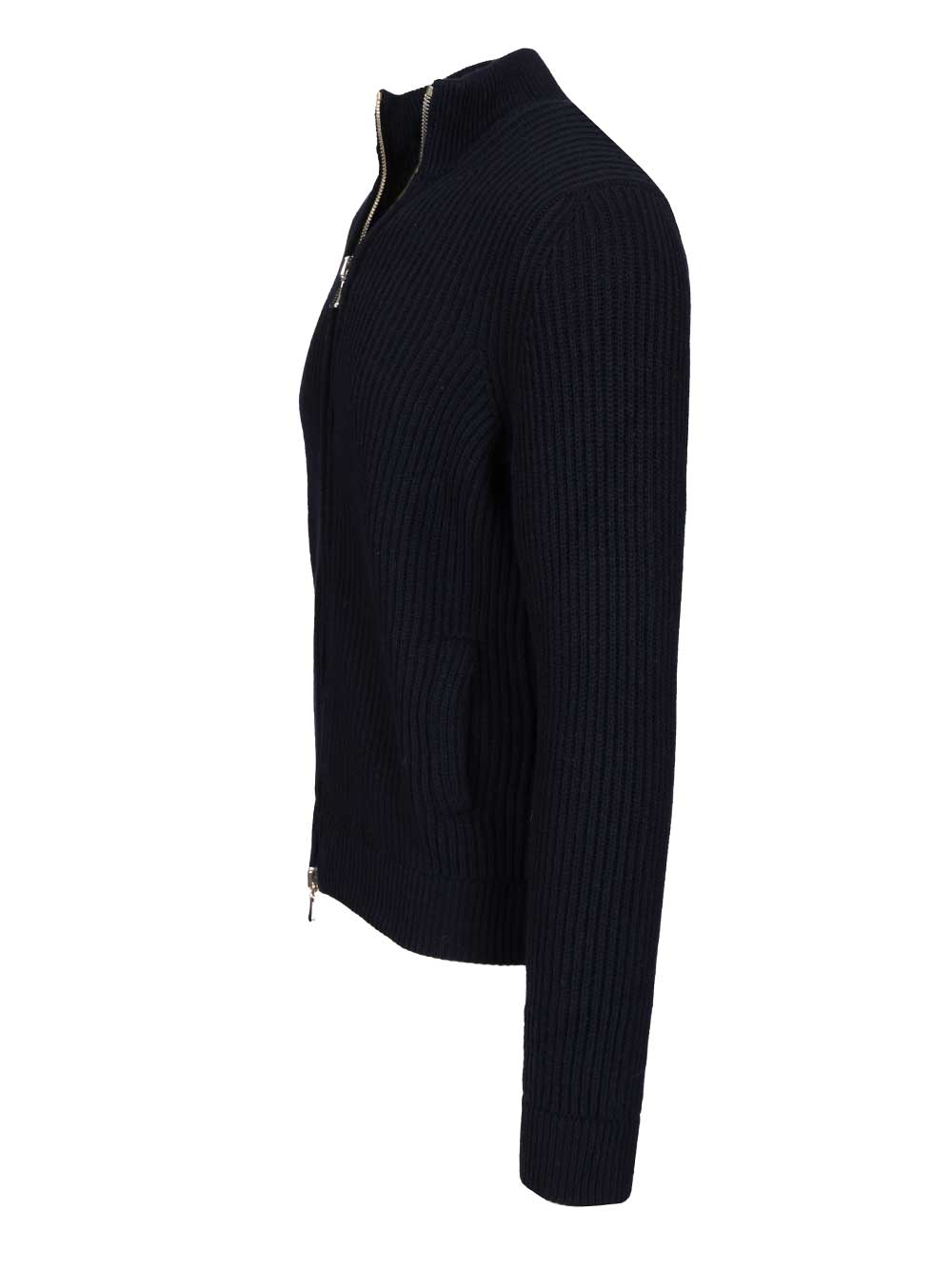 Fedeli Zip-Up Cardigan Knitwear - Blue | 1e68b6a0d9c8108145df87044a094a369e6cca39