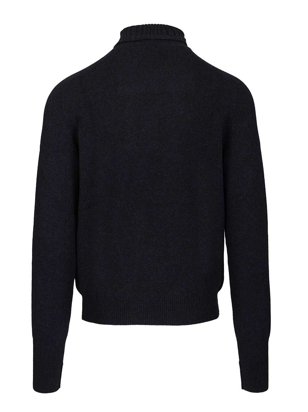 Fedeli Collo Alto Derby Saddler 100 Cachemire Knitwear - Blue | 113ea9a3781e5c73411737f78e22beeb04e57440