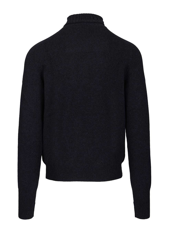 Fedeli Collo Alto Derby Saddler 100 Cachemire Knitwear - Blue | 113ea9a3781e5c73411737f78e22beeb04e57440