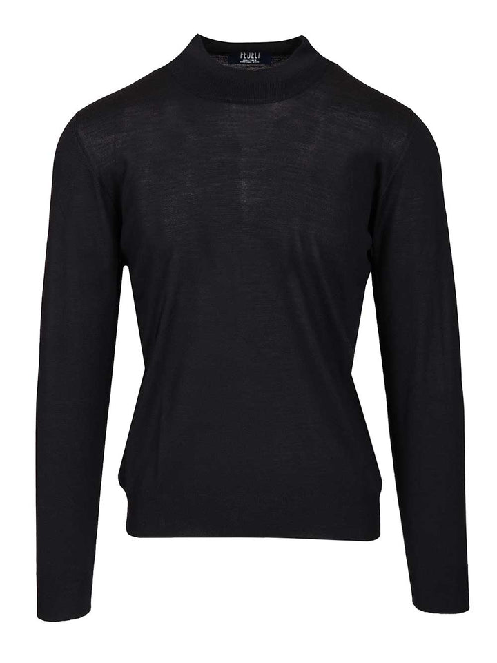 Fedeli Virgin Wool Sweater Knitwear - Blue | 66844d4417f3640dc97d104b34d874a74b4b36de