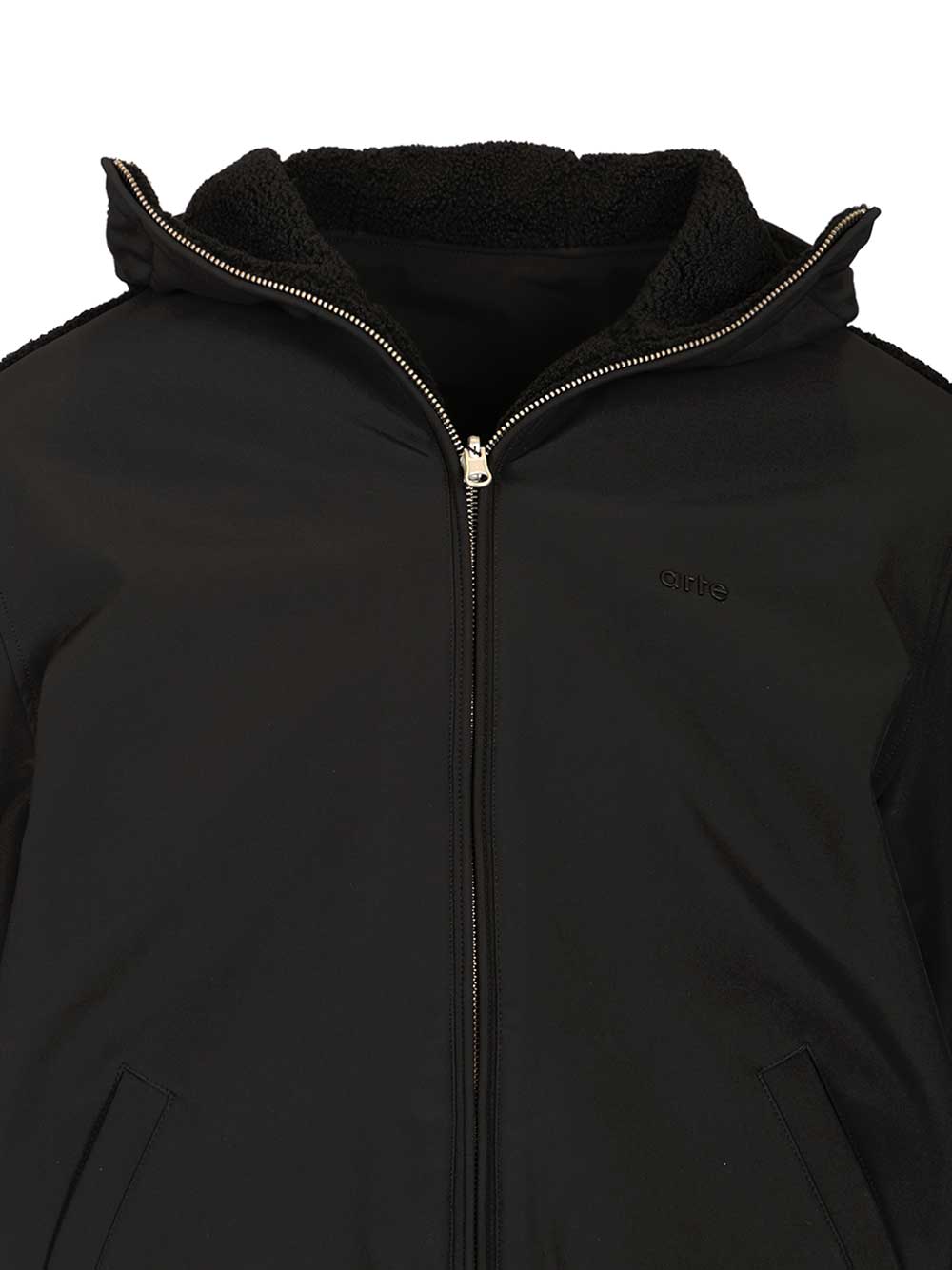 Arte Jacket In Sherpa And Nylon Jackets - Black | 205bb648c30362e847225acebc85d97983fc4ff7