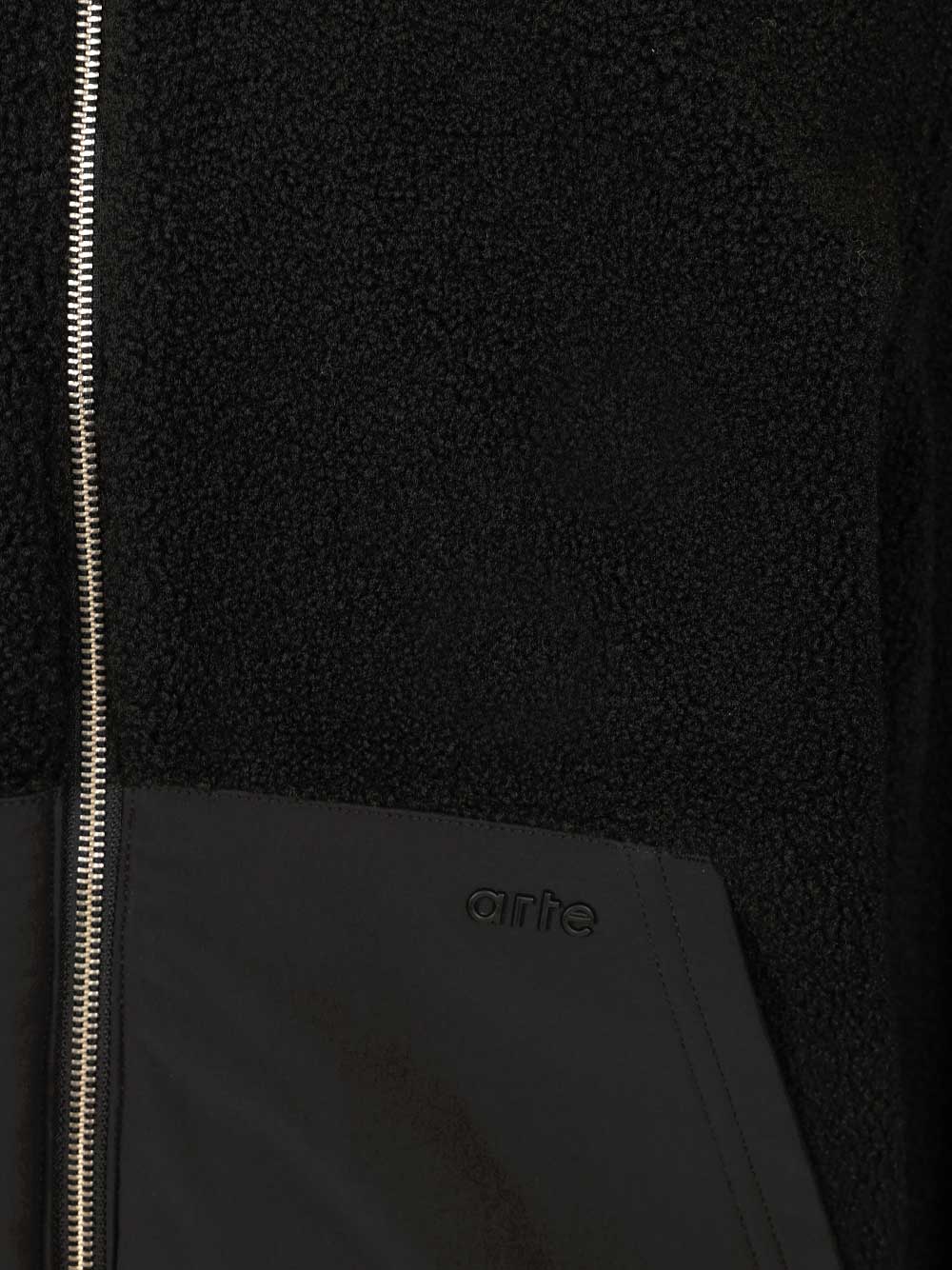 Arte Jacket In Sherpa And Nylon Jackets - Black | cc6ed9944590b5949f98532baab2830cb4a21b82