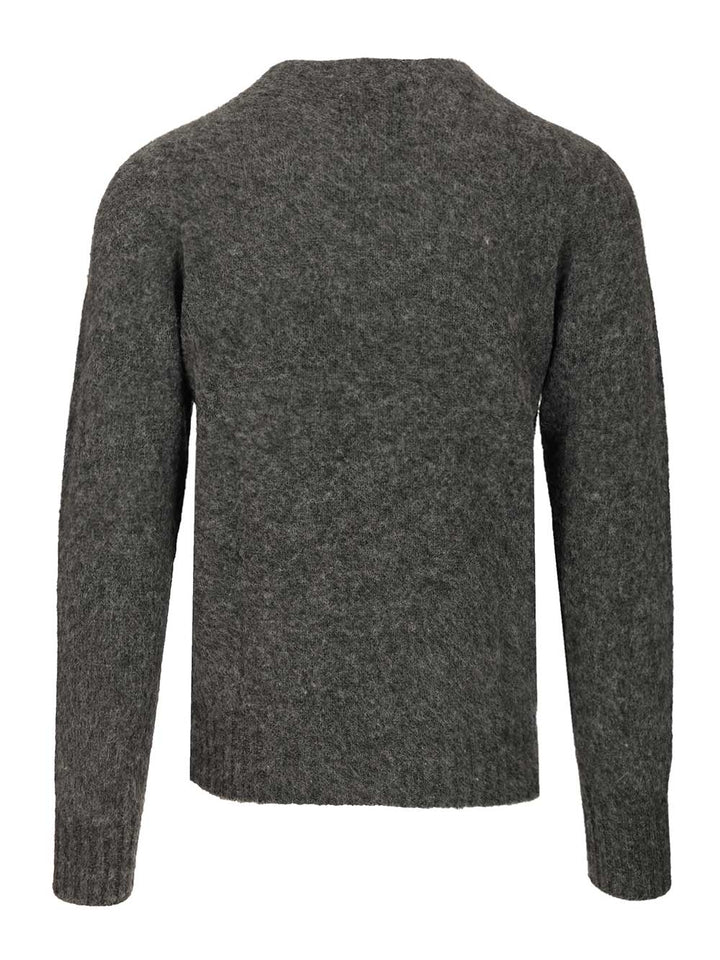 Howlin' Shetland Wool Crew Neck Knitwear - Grey | 26daeb1fd50c25ad02080bcbcde1bae3333b8512