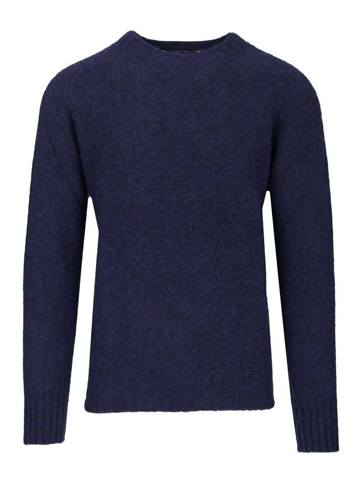Howlin' Shetland Wool Crew Neck Knitwear - Blue | f230a865f95f54a4e6ccba35f9c07016b9f3aee3