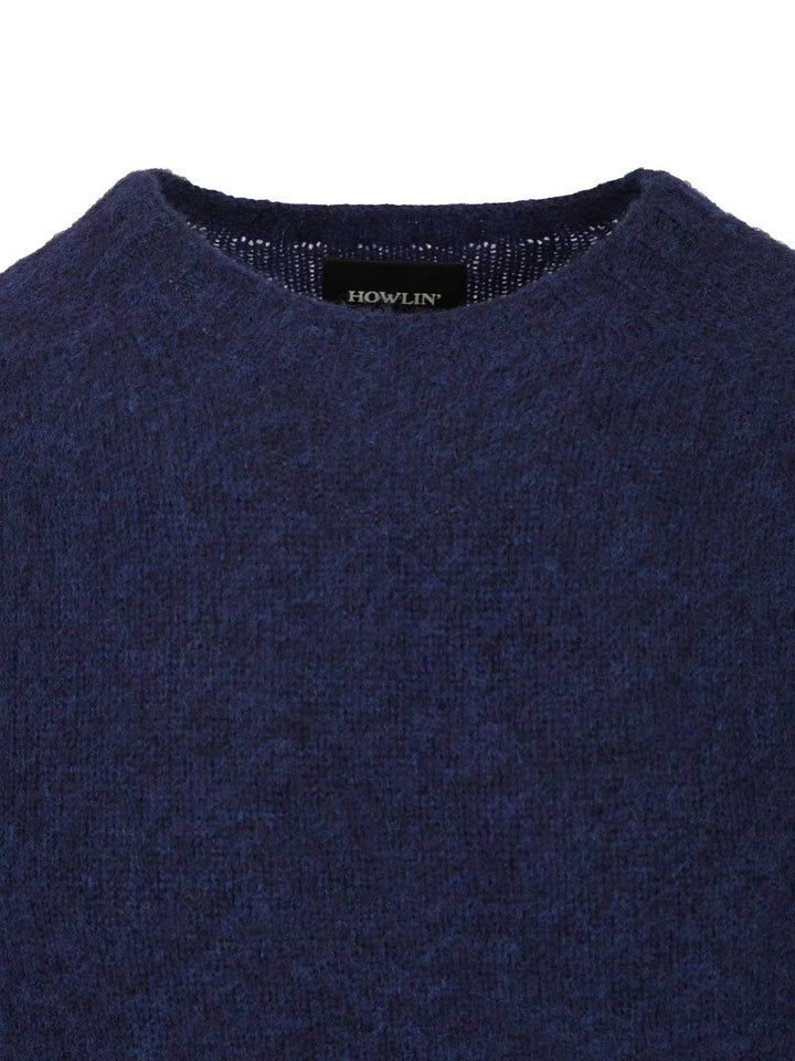 Howlin' Shetland Wool Crew Neck Knitwear - Blue | 49afcfb23b26309da8cc3884e0b384d2b62083d8