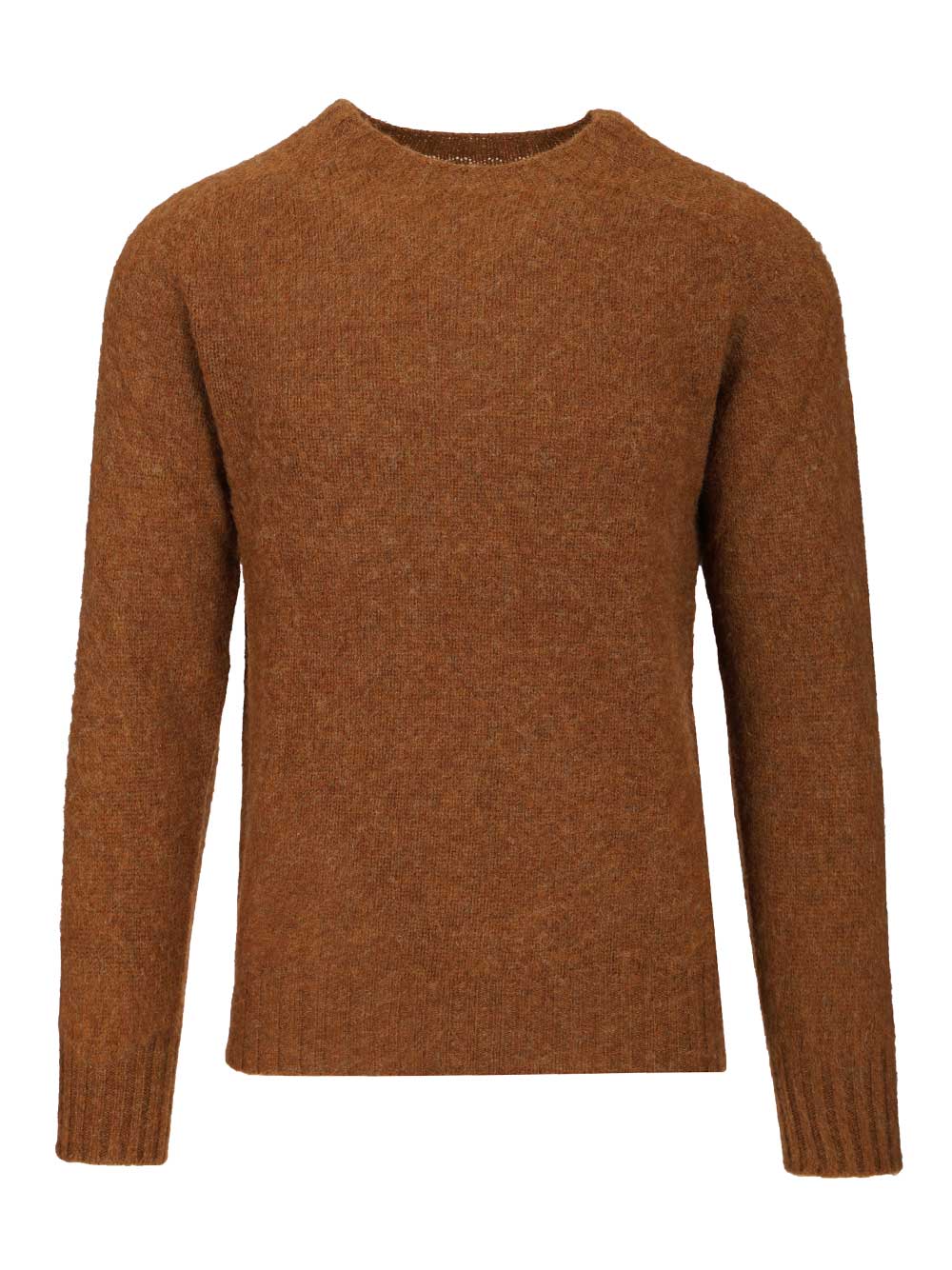 Howlin' Shetland Wool Crew Neck Knitwear - Brown | 5379222f14b4943a8710378c133399a76b6afe73