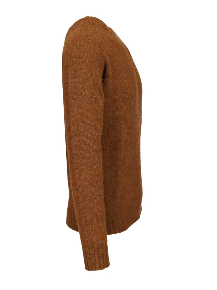 Howlin' Shetland Wool Crew Neck Knitwear - Brown | 090c321a27ae0a4140dff28ec955b0c7f4076b82