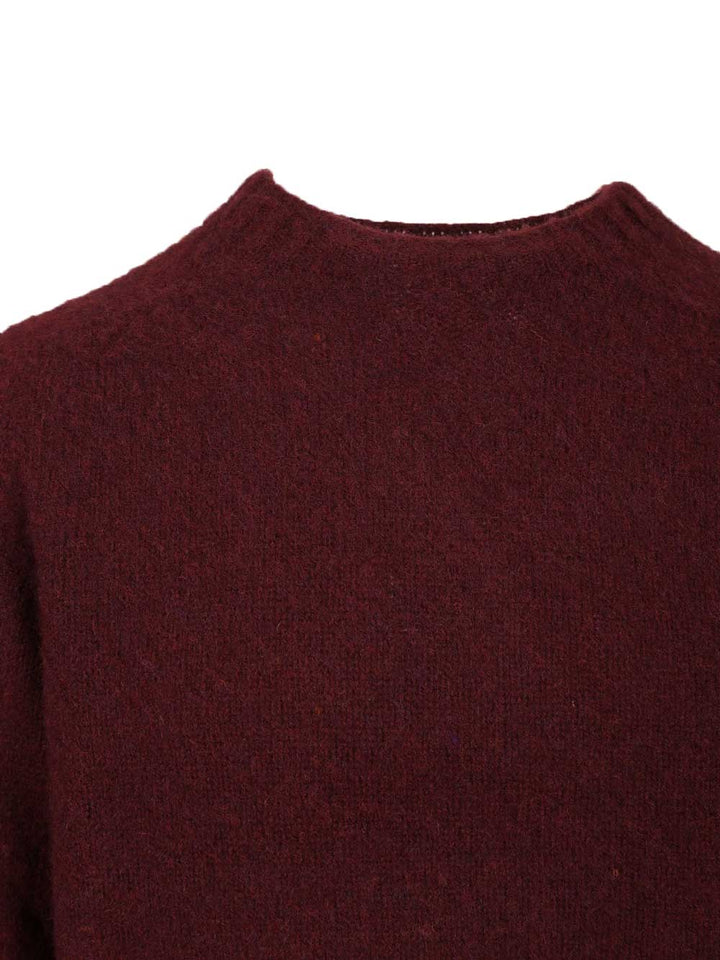 Howlin' Shetland Wool Crew Neck Knitwear - Bordeaux | 3a5ea9ad27a947c7a441d8e739b216962351e33f