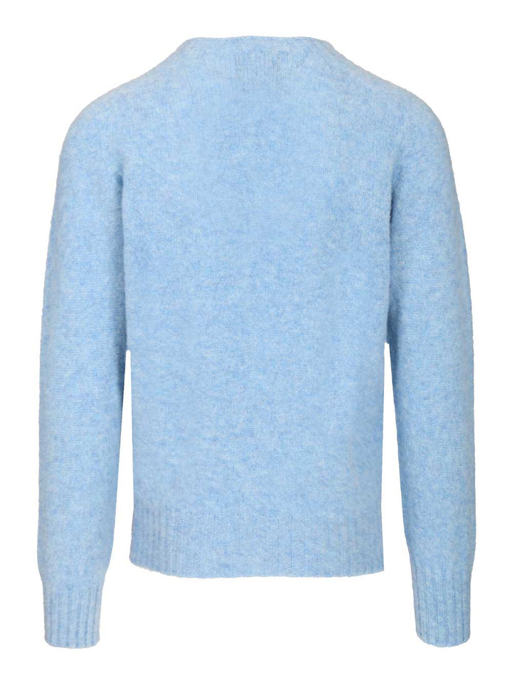 Howlin' Shetland Wool Crew Neck Knitwear - Light blue | 220de620e56c6ca23bfc04d7e83641def68da544