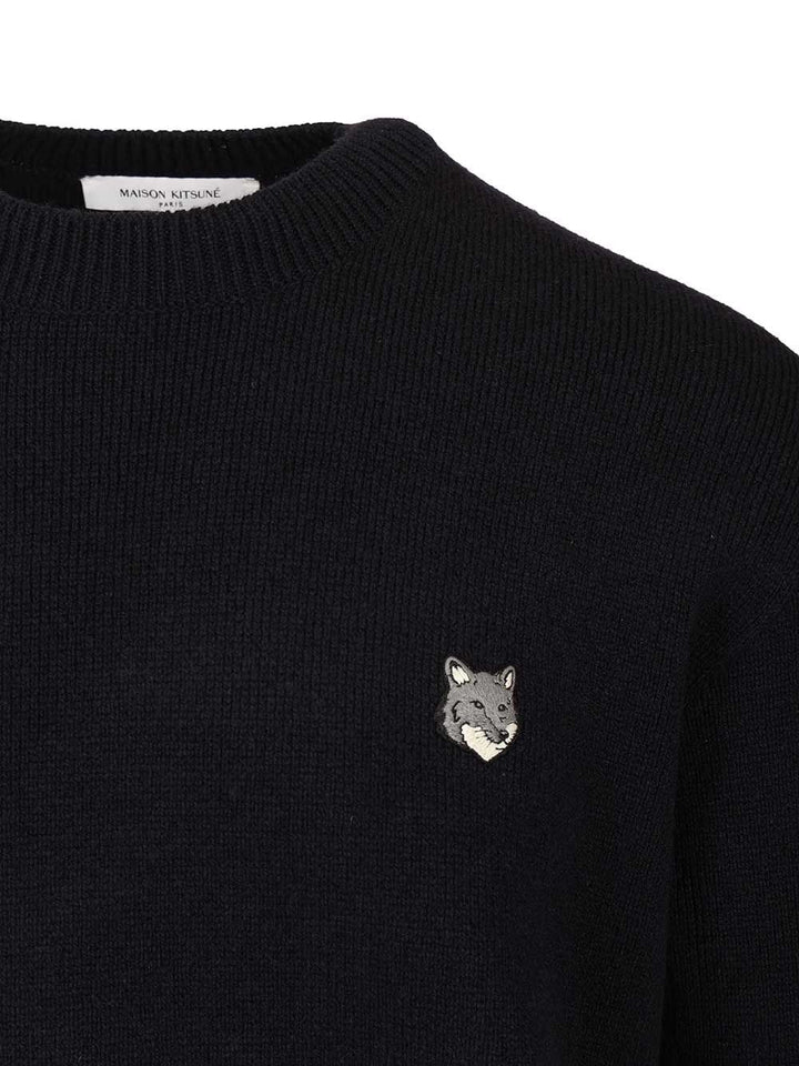 Maison KitsunÉ Lambswool Sweater Knitwear - Blue | e7ae3ec3896f9c3dd2828c570ba5188cb21a6a83