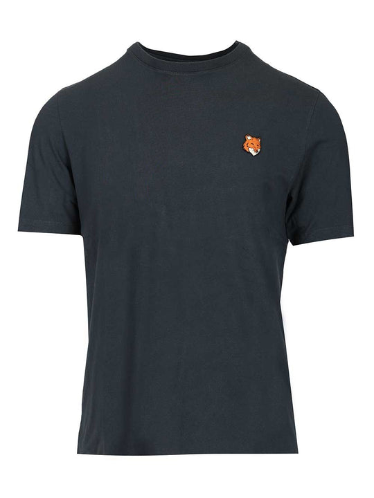 With Fox Head Embroidery T-Shirt Black