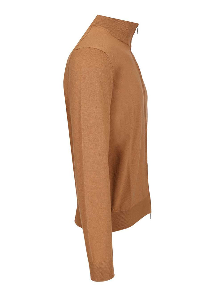 Al Duca D'Aosta Zip-Up Cardigan Knitwear - Brown | 955499622ef47bb67a1d2d8fd8fbafd8eb427319