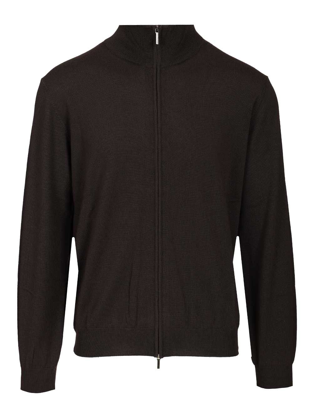 Al Duca D'Aosta Zip-Up Cardigan Knitwear - Brown | a489d3e52adeb1d7407c5ca656b17b24fa87702c